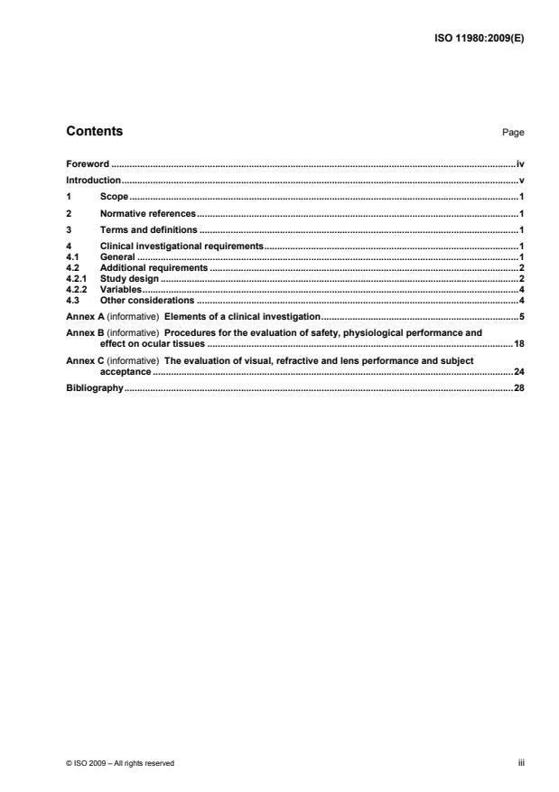 ISO 11980:2009 - Ophthalmic optics -- Contact lenses and contact lens care products -- Guidance for clinical investigations
