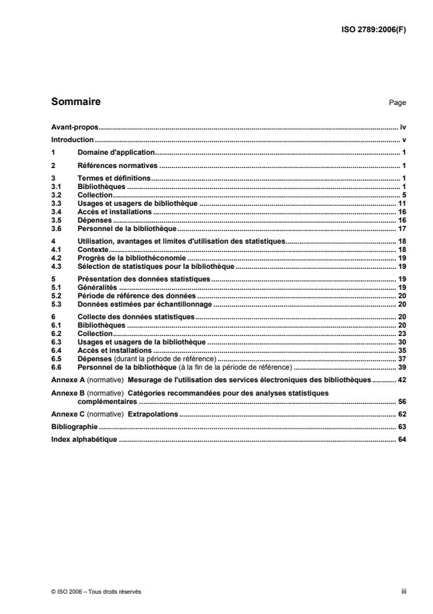 ISO 2789:2006 - Information et documentation -- Statistiques internationales de bibliotheques