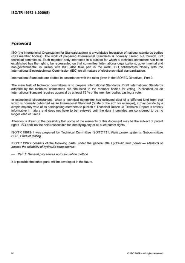 ISO/TR 19972-1:2009 ISO/TR 19972-1:2009 - Hydraulic fluid power -- Methods to assess the reliability of hydraulic components - Page 4 preview