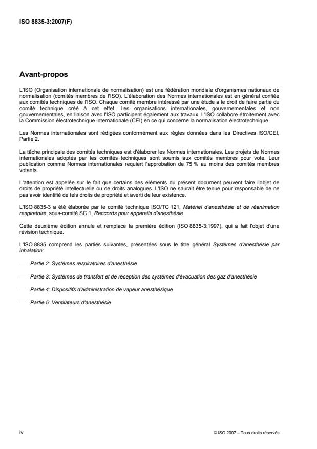 ISO 8835-3:2007 ISO 8835-3:2007 - Systemes d'anesthésie par inhalation - Page 4 preview