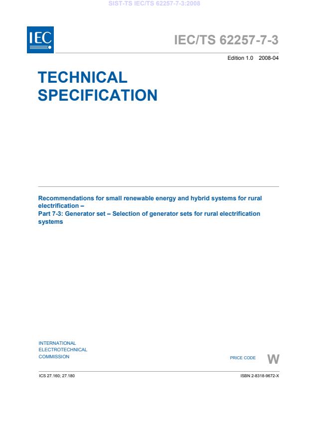 -TS IEC/TS 62257-7-3:2008 - natisnjeno za čitalnico