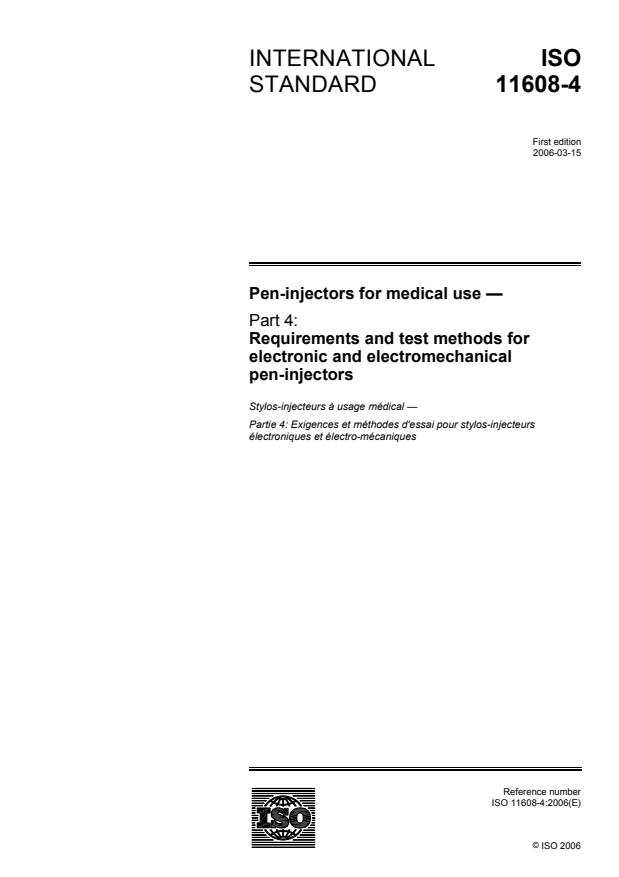 ISO 11608-4:2006 - Pen-injectors for medical use
