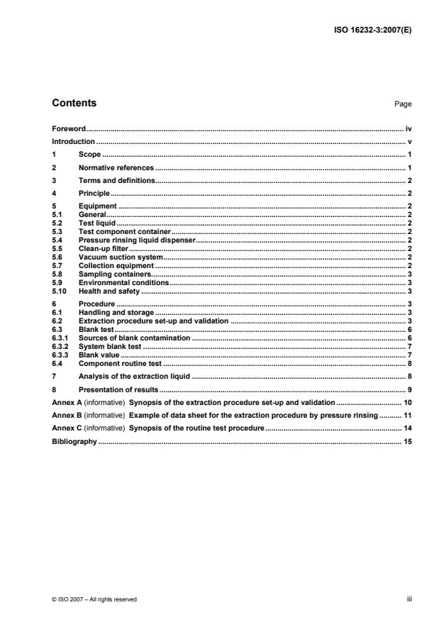 ISO 16232-3:2007 - Road vehicles -- Cleanliness of components of fluid circuits