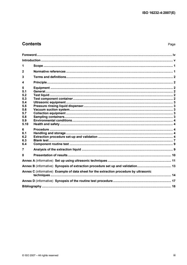 ISO 16232-4:2007 - Road vehicles -- Cleanliness of components of fluid circuits