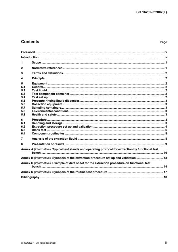 ISO 16232-5:2007 - Road vehicles -- Cleanliness of components of fluid circuits