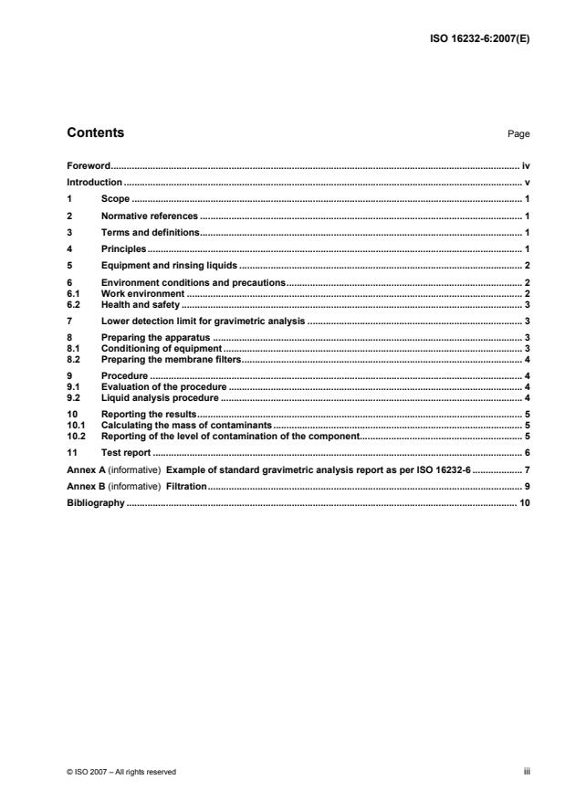 ISO 16232-6:2007 - Road vehicles -- Cleanliness of components of fluid circuits