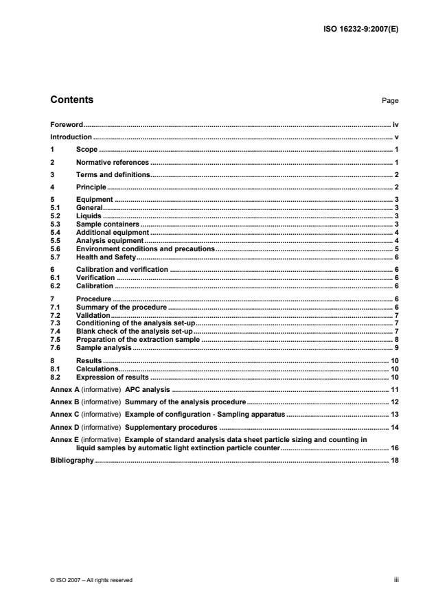 ISO 16232-9:2007 - Road vehicles -- Cleanliness of components of fluid circuits