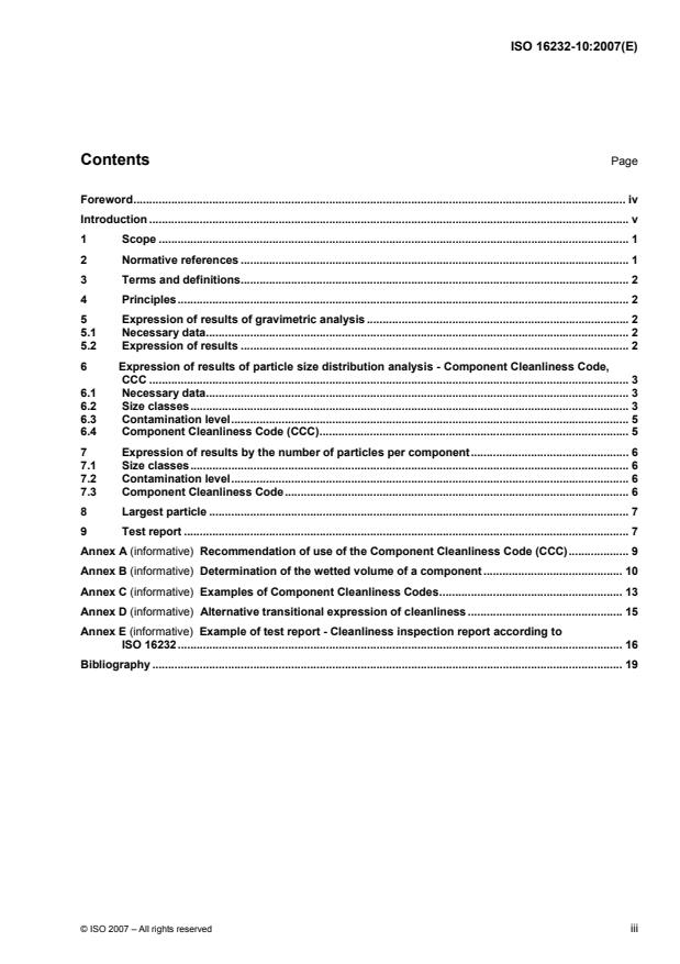 ISO 16232-10:2007 - Road vehicles -- Cleanliness of components of fluid circuits