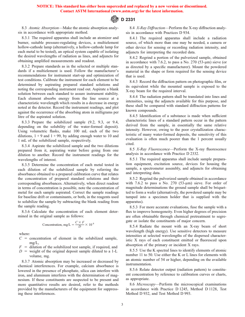 ASTM D2331-80(1999) - Standard Practices for Preparation and Preliminary Testing of Water-Formed Deposits