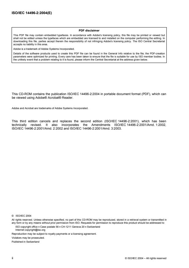 ISO/IEC 14496-2:2004 ISO/IEC 14496-2:2004 - Information technology -- Coding of audio-visual objects - Page 2 preview