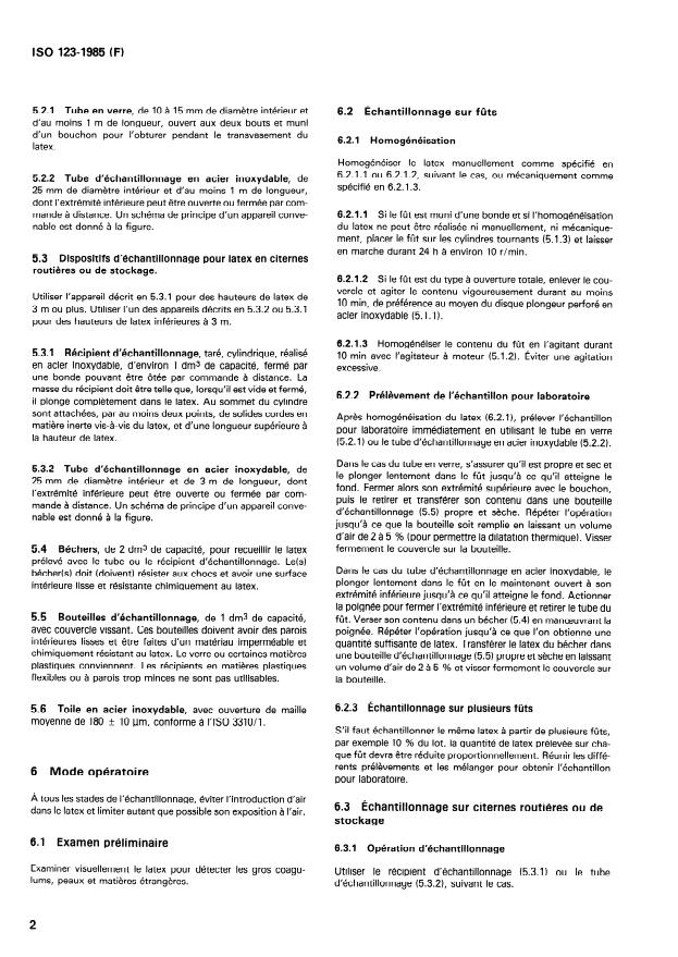 ISO 123:1985 ISO 123:1985 - Latex de caoutchouc -- Échantillonnage - Page 4 preview