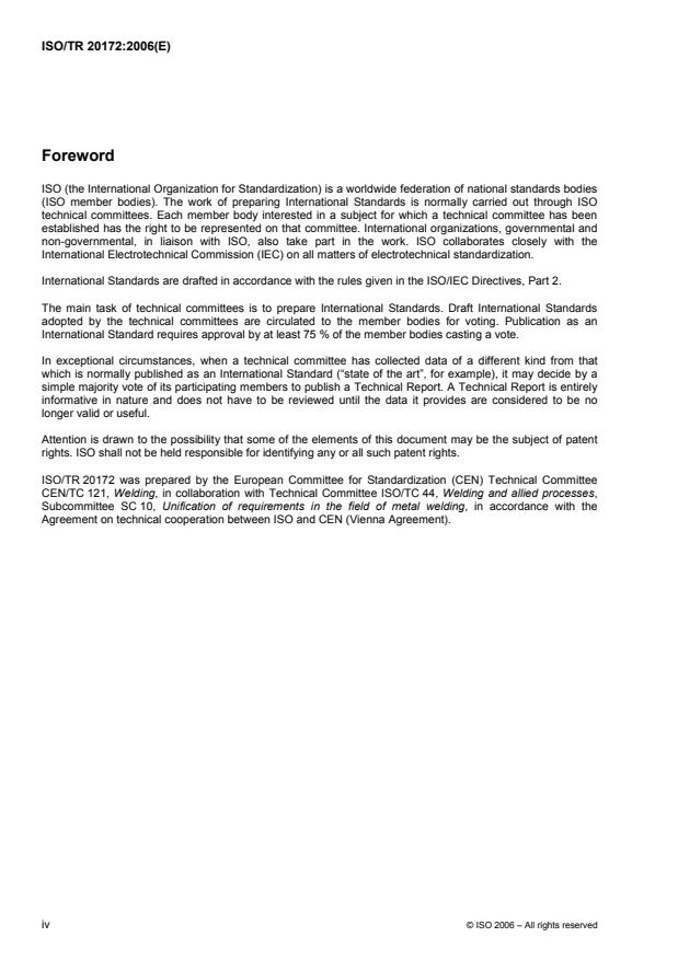 ISO/TR 20172:2006 ISO/TR 20172:2006 - Welding -- Grouping systems for materials -- European materials - Page 4 preview