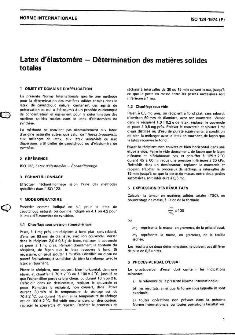 ISO 124:1974 - Rubber latices — Determination of total solids content
Released:4/1/1974