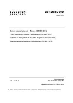 SIST EN ISO 9001:2015 - Page 1 preview