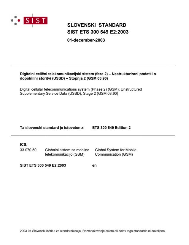SIST ETS 300 549 E2:2003 SIST ETS 300 549 E2:2003 - Page 1 preview