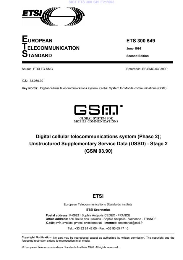 SIST ETS 300 549 E2:2003 SIST ETS 300 549 E2:2003 - Page 3 preview