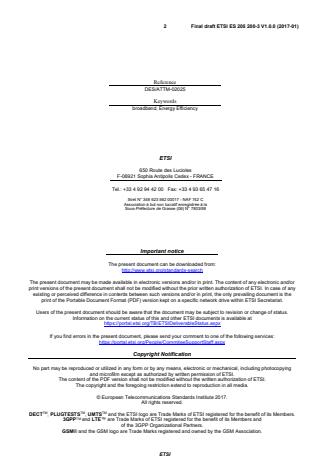 kSIST FprES 205 200-3 V1.0.0:2017 ETSI ES 205 200-3 V1.0.0 (2017-01) - Access, Terminals, Transmission and Multiplexing (ATTM); Energy management; Global KPIs; Operational infrastructures; Part 3: Global KPIs for ICT sites - Page 2 preview