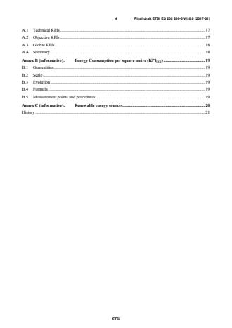 kSIST FprES 205 200-3 V1.0.0:2017 ETSI ES 205 200-3 V1.0.0 (2017-01) - Access, Terminals, Transmission and Multiplexing (ATTM); Energy management; Global KPIs; Operational infrastructures; Part 3: Global KPIs for ICT sites - Page 4 preview
