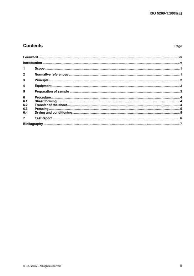 ISO 5269-1:2005 - Pulps -- Preparation of laboratory sheets for physical testing