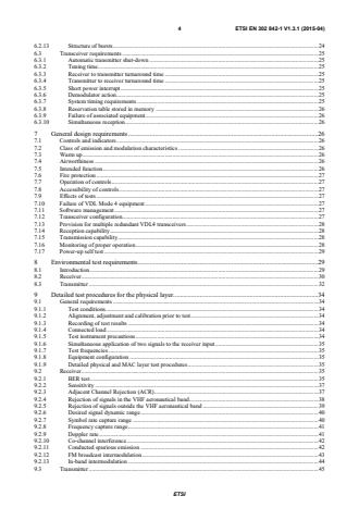SIST EN 302 842-1 V1.3.1:2015 ETSI EN 302 842-1 V1.3.1 (2015-04) - VHF air-ground and air-air Digital Link (VDL) Mode 4 radio equipment; Technical characteristics and methods of measurement for aeronautical mobile (airborne) equipment; Part 1: Physical layer - Page 4 preview