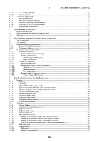 SIST EN 301 842-1 V1.4.1:2015 ETSI EN 301 842-1 V1.4.0 (2014-12) - VHF air-ground Digital Link (VDL) Mode 4 radio equipment; Technical characteristics and methods of measurement for ground-based equipment; Part 1: EN for ground equipment - Page 4 preview