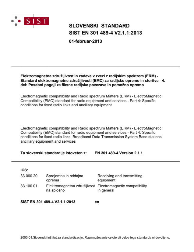 EN 301 489-4 V2.1.1:2013