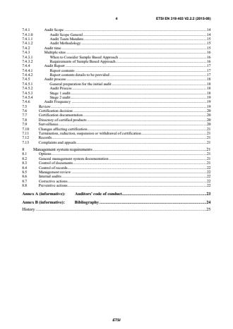 SIST EN 319 403 V2.2.2:2016 ETSI EN 319 403 V2.2.2 (2015-08) - Electronic Signatures and Infrastructures (ESI); Trust Service Provider Conformity Assessment - Requirements for conformity assessment bodies assessing Trust Service Providers - Page 4 preview
