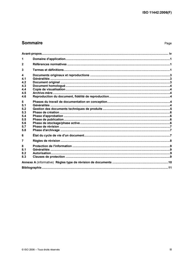 ISO 11442:2006 - Documentation technique de produits -- Gestion de documents