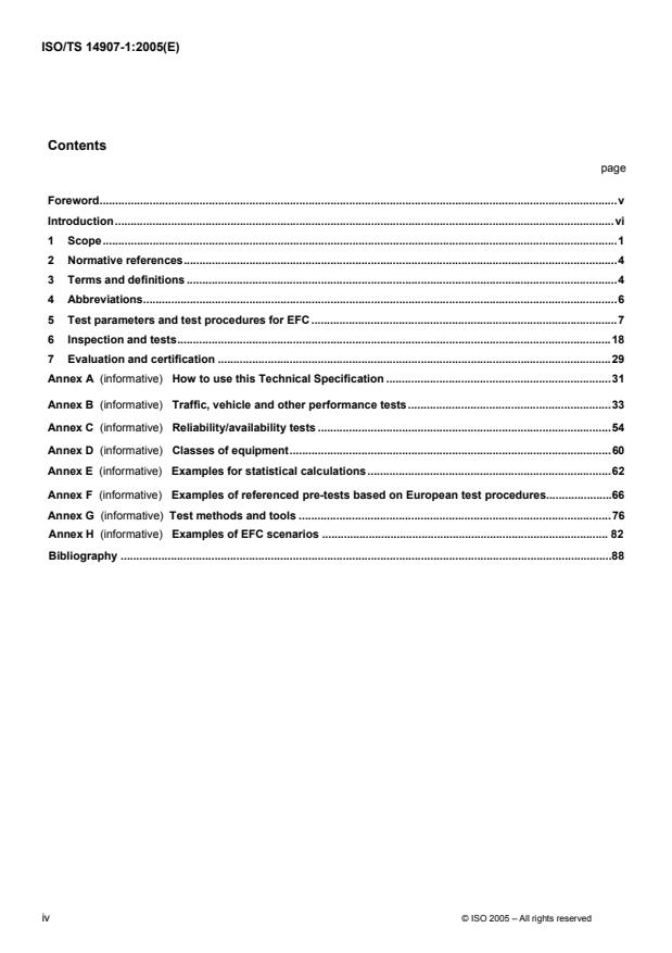 ISO/TS 14907-1:2005 ISO/TS 14907-1:2005 - Road transport and traffic telematics -- Electronic fee collection -- Test procedures for user and fixed equipment - Page 4 preview