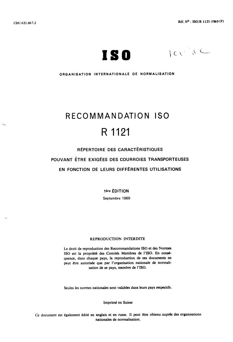 ISO/R 1121:1969 - Title missing - Legacy paper document
Released:1/1/1969