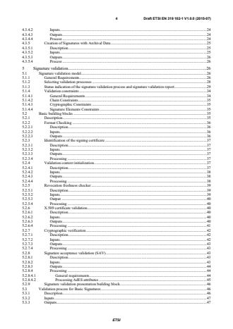 SIST EN 319 102-1 V1.1.1:2016 ETSI EN 319 102-1 V1.0.0 (2015-07) - Electronic Signatures and Infrastructures (ESI); Procedures for Creation and Validation of AdES Digital Signatures; Part 1: Creation and Validation - Page 4 preview