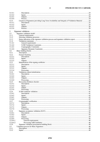 SIST EN 319 102-1 V1.1.1:2016 ETSI EN 319 102-1 V1.1.1 (2016-05) - Electronic Signatures and Infrastructures (ESI); Procedures for Creation and Validation of AdES Digital Signatures; Part 1: Creation and Validation - Page 4 preview