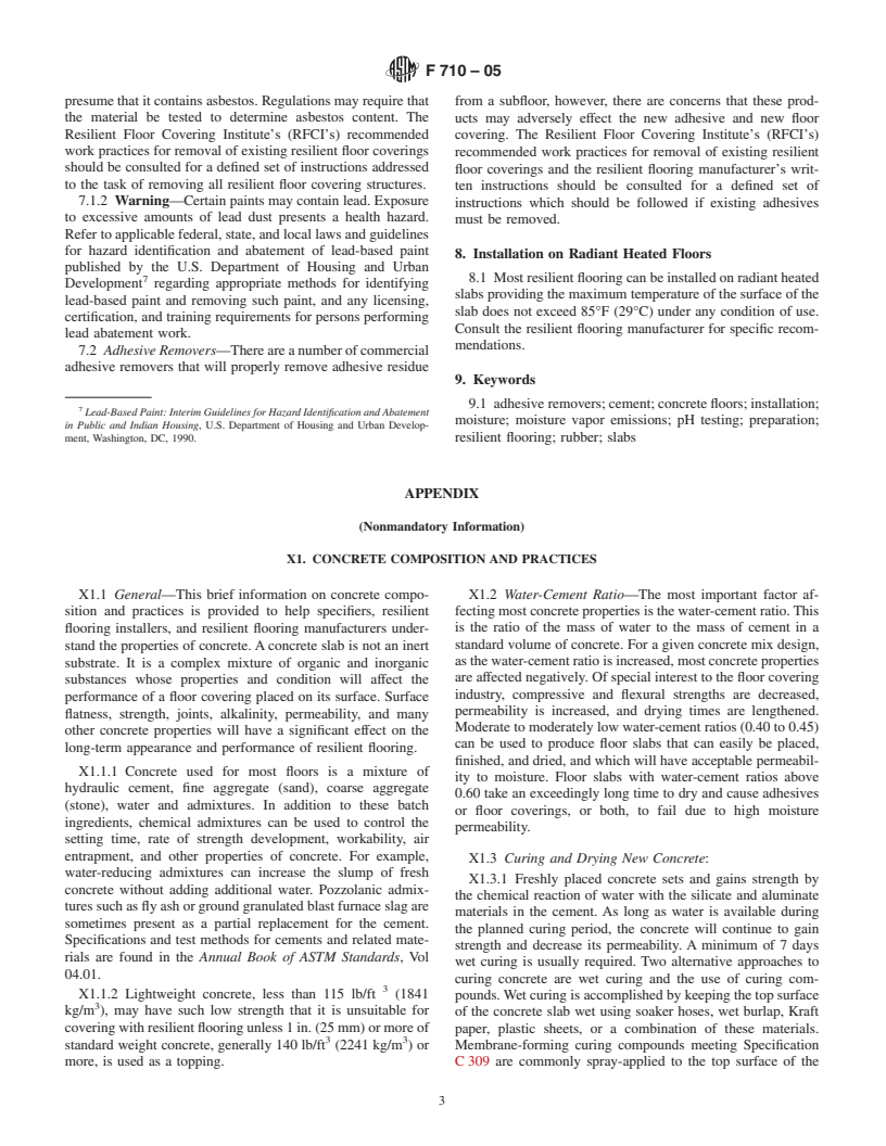 ASTM F710-05 - Standard Practice for Preparing Concrete Floors to Receive Resilient Flooring