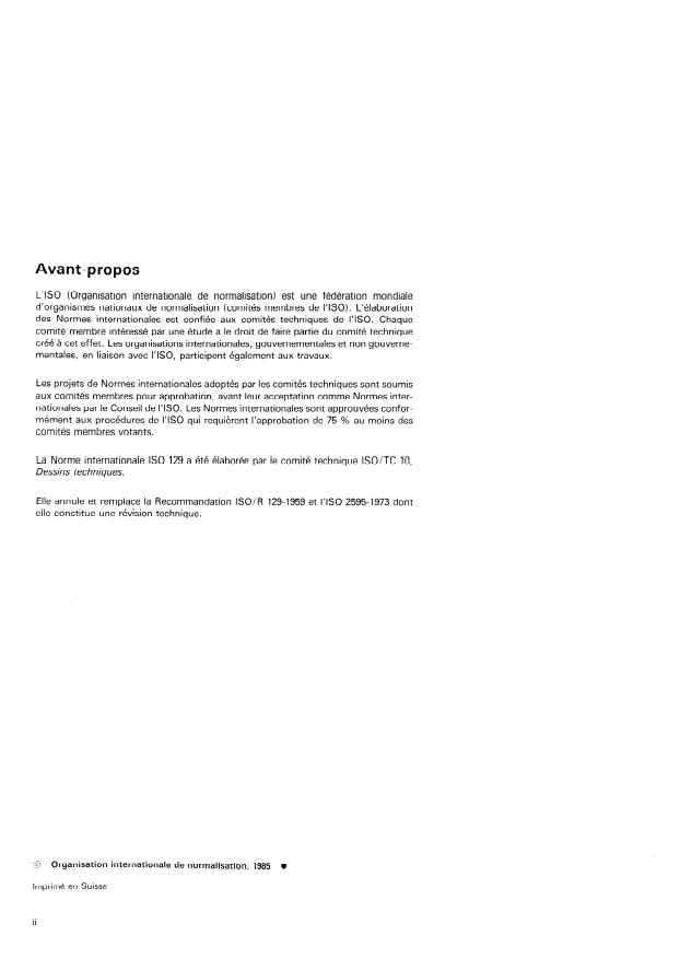 ISO 129:1985 ISO 129:1985 - Dessins techniques -- Cotation -- Principes généraux, définitions, méthodes d'exécution et indications spéciales - Page 2 preview