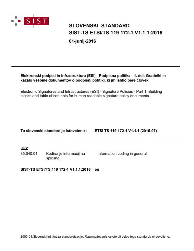 TS ETSI/TS 119 172-1 V1.1.1:2016