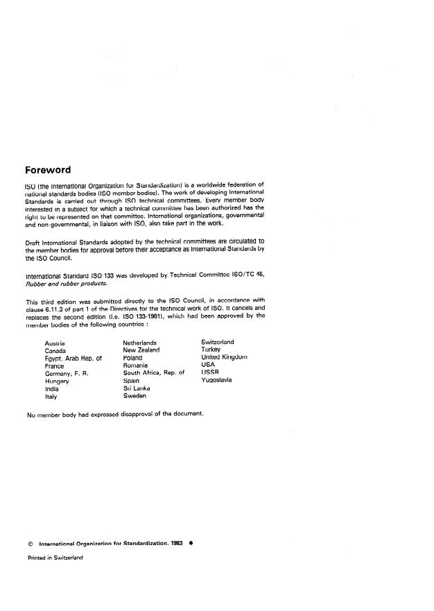 ISO 133:1983 ISO 133:1983 - Rubber, vulcanized -- Determination of crack growth (De Mattia) - Page 2 preview