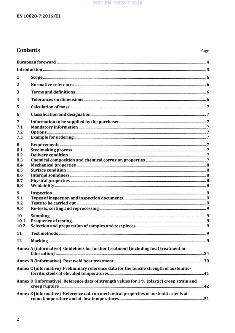 SIST EN 10028-7:2016 SIST EN 10028-7:2016 - Page 4 preview
