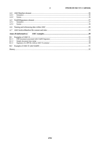 SIST EN 319 162-1 V1.1.1:2016 ETSI EN 319 162-1 V1.1.1 (2016-04) - Electronic Signatures and Infrastructures (ESI); Associated Signature Containers (ASiC); Part 1: Building blocks and ASiC baseline containers - Page 4 preview