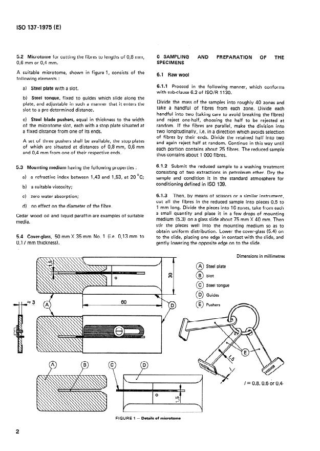 ISO 137:1975 ISO 137:1975 - Wool -- Determination of fibre diameter -- Projection microscope method - Page 4 preview