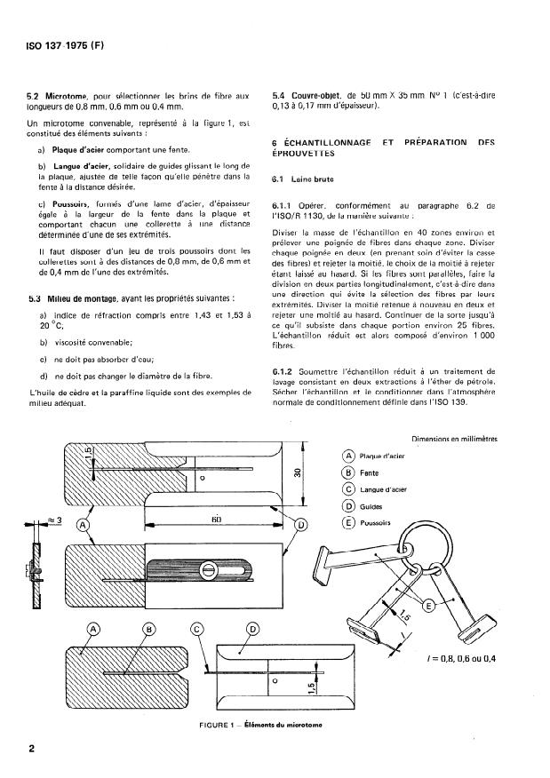 ISO 137:1975 ISO 137:1975 - Laine -- Détermination du diametre des fibres -- Méthode du microscope a projection - Page 4 preview