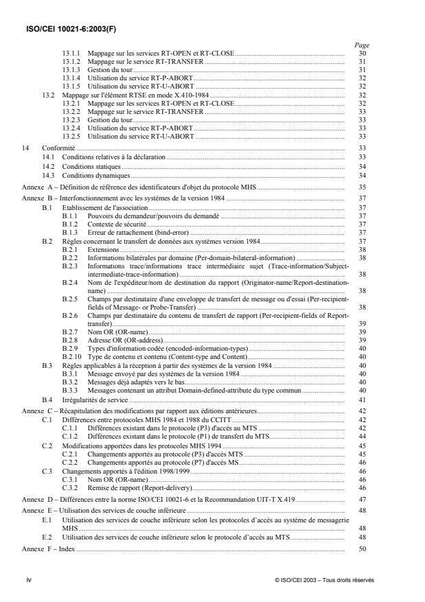 ISO/IEC 10021-6:2003 ISO/IEC 10021-6:2003 - Technologies de l'information -- Systemes de messagerie (MHS): Spécification des protocoles - Page 4 preview