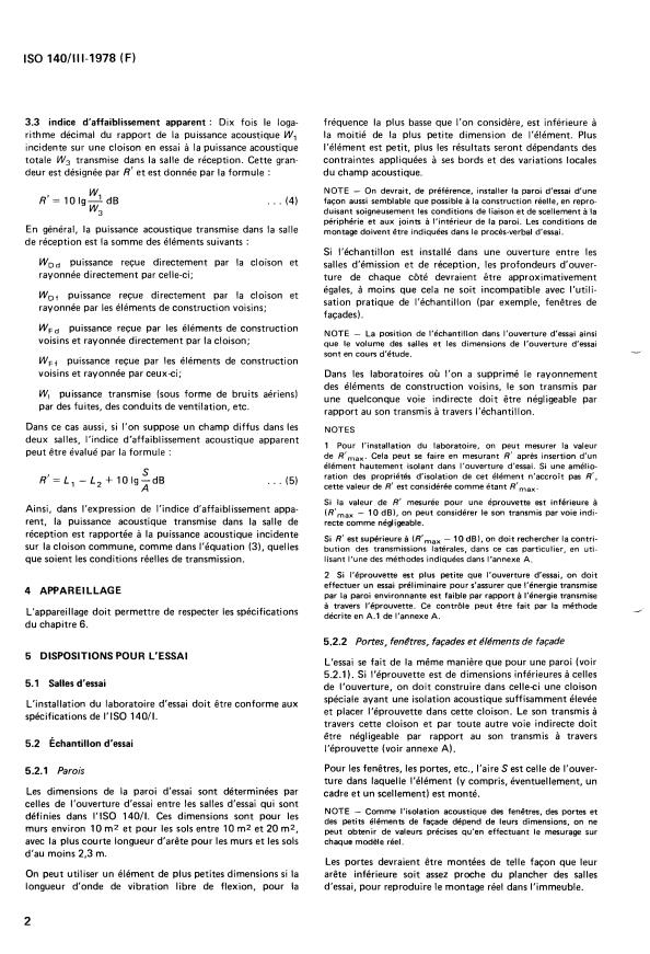 ISO 140-3:1978 - Acoustique -- Mesurage de l'isolation acoustique des immeubles et des éléments de construction