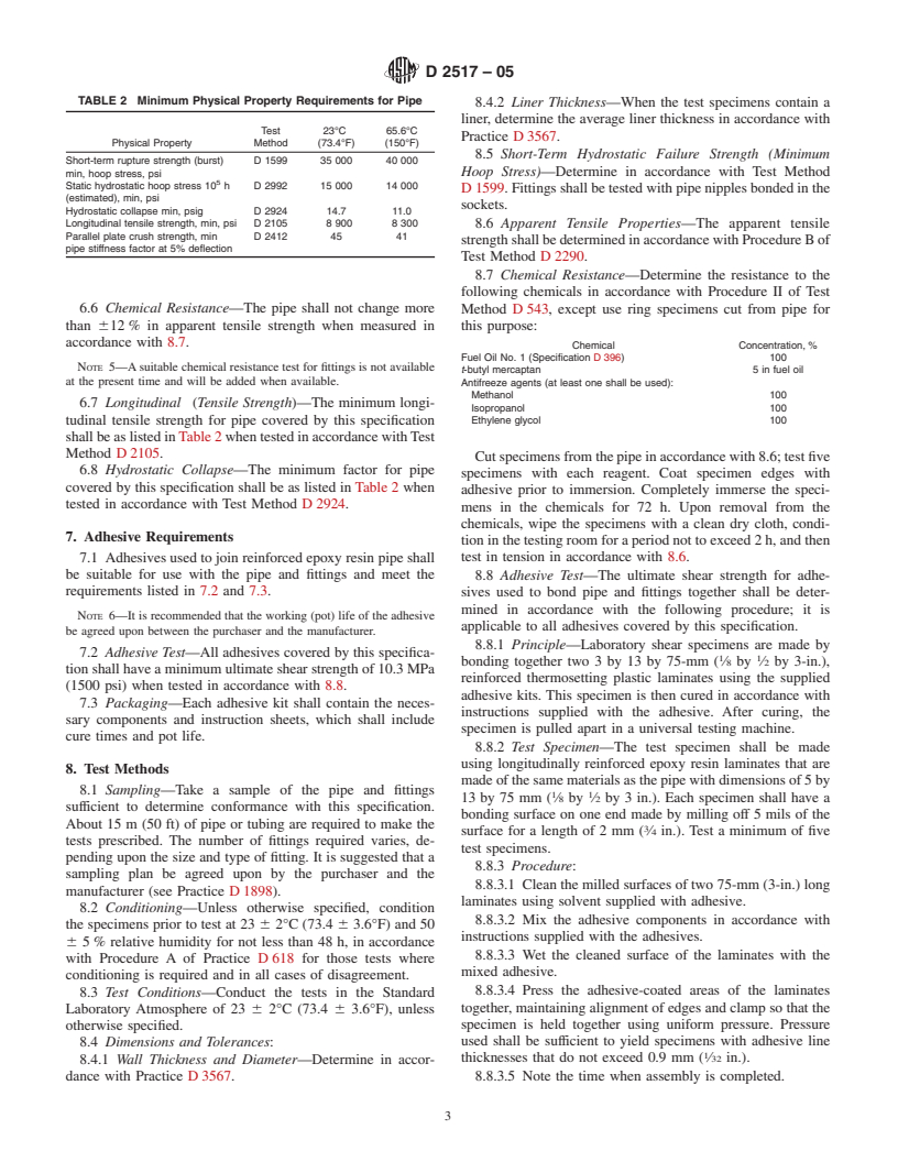 ASTM D2517-05 - Standard Specification for Reinforced Epoxy Resin Gas Pressure Pipe and Fittings