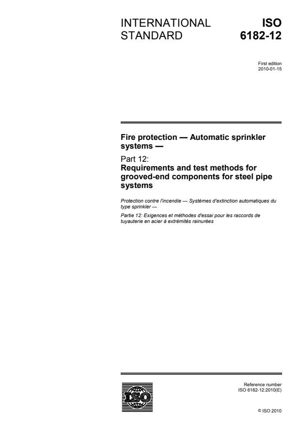 ISO 6182-12:2010 - Fire protection -- Automatic sprinkler systems