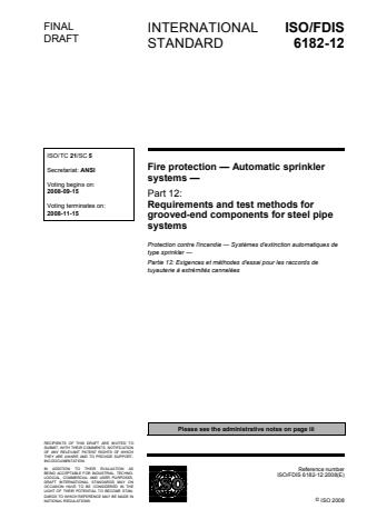 ISO 6182-12:2010 - Fire protection -- Automatic sprinkler systems