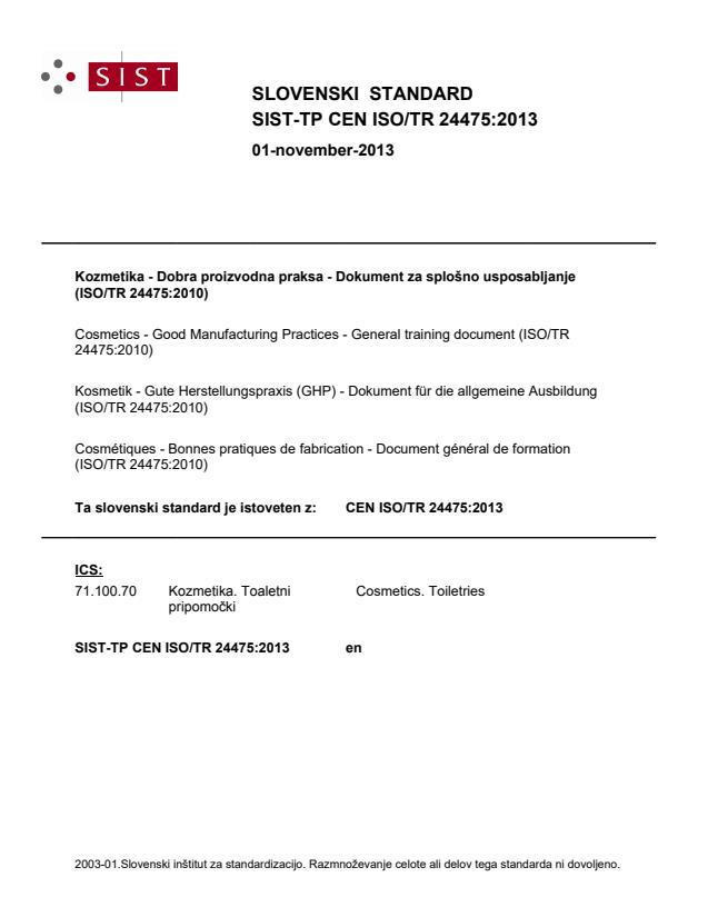 TP CEN ISO/TR 24475:2013