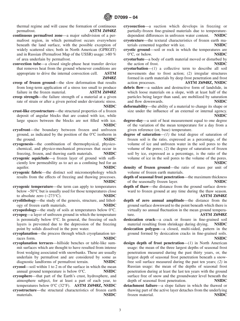 ASTM D7099-04 - Standard Terminology Relating to Frozen Soil and Rock