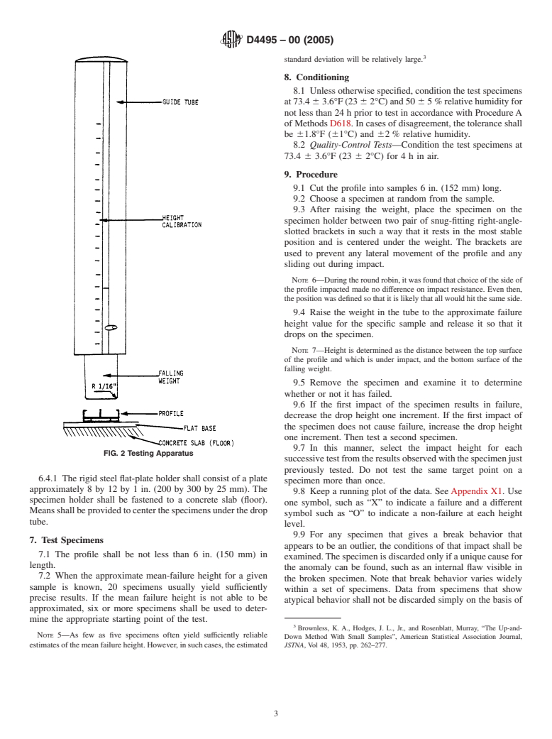 ASTM D4495-00(2005) - Standard Test Method for Impact Resistance of Poly(Vinyl Chloride) (PVC) Rigid Profiles by Means of a Falling Weight