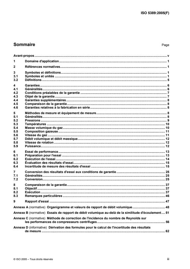 ISO 5389:2005 - Turbocompresseurs -- Code d'essais des performances