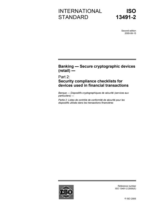 ISO 13491-2:2005 - Banking -- Secure cryptographic devices (retail)